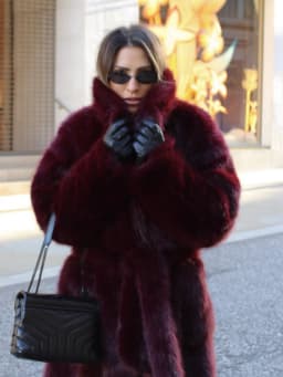 Women Winter Long Faux Fur Coat 2026 Warm Burgundy Belted Maxi Jacket Lapel Plush Overcoat Elegant Luxury Outwear