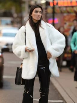 LGRQ Streetwear Fashion Faux Fur Coat Women's 2026 New Winter Minimalist Lapel Long Sleeve Loose Plush Warm Outerwear 19DB3550