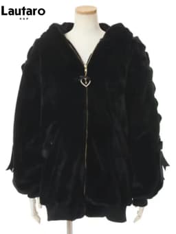 Lautaro Autumn Winter Thick Warm Sweet Cute Pink Faux Fur Coat Hoodie Women with Bunny Ears Lace Up Loose Clothes Fluffy Jacket