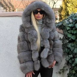 DEAT Fashion Imitation Fox Fur Grass Jacket Women's Hooded Loose Long Sleeves Patchwork Plush Thick Coat Winter New 7A975