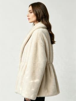 LIMO Women Shawl Lapel Faux Mink Fur Short Coat Pocket Loose Long Sleeve  Warm Winter Elegant Ladies Fluffy Plush Outerwear