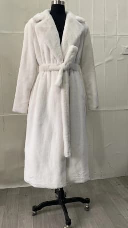 Nerazzurri Winter Long White Black Warm Fluffy Faux Fur Coat Women Long Sleeve Belt Lapel Stylish Korean Fashion without Buttons