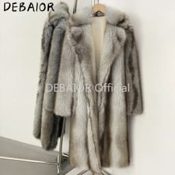 OFTBUY Women's New Autumn Winter Faux Fur Long Coat Lapel Belted Gradient Thick Warm Female Clothes Faux Fur Jacket Outerwear