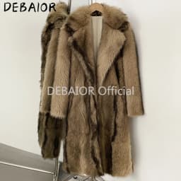 OFTBUY Women's New Autumn Winter Faux Fur Long Coat Lapel Belted Gradient Thick Warm Female Clothes Faux Fur Jacket Outerwear