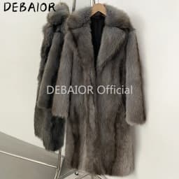 OFTBUY Women's New Autumn Winter Faux Fur Long Coat Lapel Belted Gradient Thick Warm Female Clothes Faux Fur Jacket Outerwear