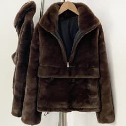 LIMO Ladies Half‑Zip Faux Fur Coat Stand Collar Casual Loose Fit Fashion Plush Outer Jacket With Pockets