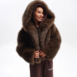Women Faux Fur Short Coats Solid Hooded Jackets Long Sleeves Covered Button Thick Straight Office Lady Casual 2026 Autumn Winter
