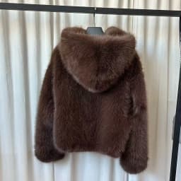 Women Faux Fur Short Coats Solid Hooded Jackets Long Sleeves Covered Button Thick Straight Office Lady Casual 2026 Autumn Winter