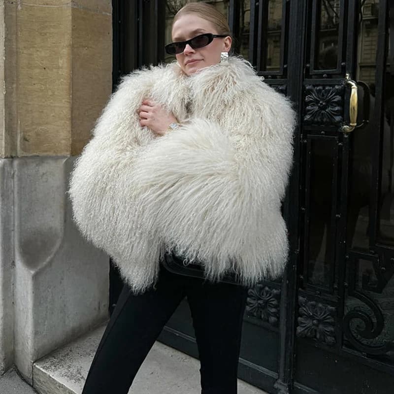 Tornova Winter 2025 White Faux Fur Coat Women Fluffy Eco Fox Fur Jacket Girls Hot Cropped Overcoat Autumn Warm Street Female