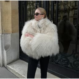 Tornova Winter 2025 White Faux Fur Coat Women Fluffy Eco Fox Fur Jacket Girls Hot Cropped Overcoat Autumn Warm Street Female