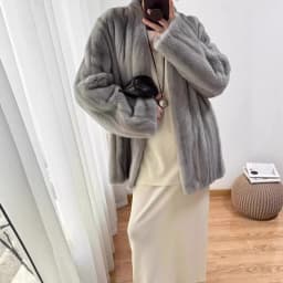 Winter Women Faux Mink Fur Coats Solid Fur Jackets Mid Length Pocket V Neck Long Sleeves Single Breasted Loose Fit Casual 2026