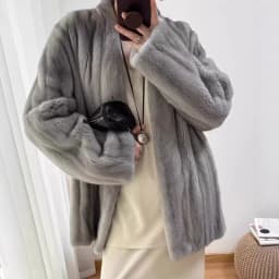 Winter Women Faux Mink Fur Coats Solid Fur Jackets Mid Length Pocket V Neck Long Sleeves Single Breasted Loose Fit Casual 2026