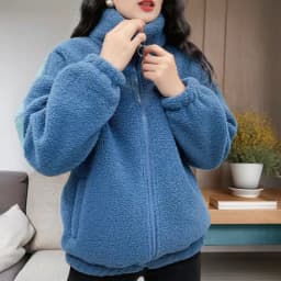 Women's Short Fleece Lined Thickened Woolen Coat Spring Autumn Winter Loose Fashionable Warm Cotton Jacket Top