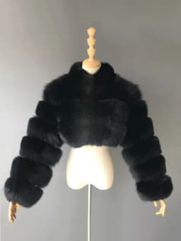 DEAT Fashion Women's Faux Fur Coat Stand Neck Long Sleeve Zipper Short Solid Color Thick Warm Jackets Winter 2024 New 7AB6434