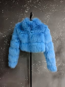 DEAT Fashion Women's Faux Fur Coat Stand Neck Long Sleeve Zipper Short Solid Color Thick Warm Jackets Winter 2024 New 7AB6434