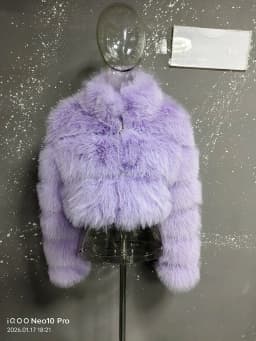 DEAT Fashion Women's Faux Fur Coat Stand Neck Long Sleeve Zipper Short Solid Color Thick Warm Jackets Winter 2024 New 7AB6434