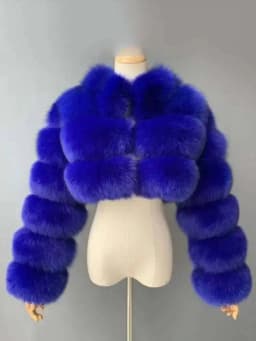 DEAT Fashion Women's Faux Fur Coat Stand Neck Long Sleeve Zipper Short Solid Color Thick Warm Jackets Winter 2024 New 7AB6434