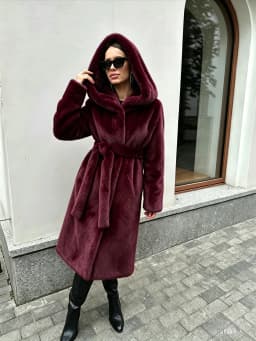 Women's Long Faux Mink Fur Coat Hooded Belted Artificial Fur Plush Thick Outerwear Warm and Stylish Oversize Lapel Jackets