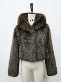 Y2k Winter Pink Imitation Fur Coat Elegant Big Fur Trim Hood Women's Jacket Warm Plush Cropped Sweet Lady Faux Fur Coat  2026