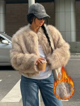 Women Winter Faux Fur Coat Short Fluffy Open Front Dark Brown Beige 2026 New Y2K Warm Trendy Streetwear Outerwear