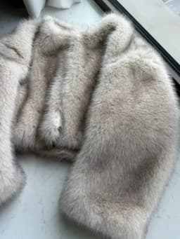 Women Winter Faux Fur Coat Short Fluffy 2026 New Light Grey Old Money Elegant Warm Luxury Streetwear Outerwear