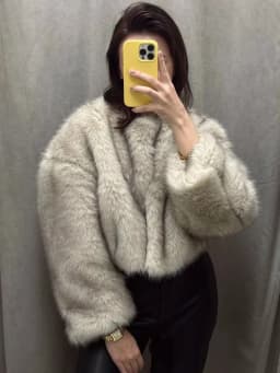 Women Winter Faux Fur Coat Short Fluffy 2026 New Light Grey Old Money Elegant Warm Luxury Streetwear Outerwear