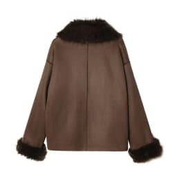 Smvp Women's Jacket 2026 Autumn/Winter New Arrival Brown Long-Sleeve Double-Sided Warm Jacket Elegant and High-End Style