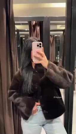 Guobioziy 2026 Fall/Winter New Style Women's Jacket Long Sleeve Faux Fur Reversible Loose Coat Warm and Fashionable High-End