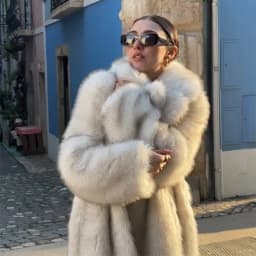 Neo Mint Street Style Long Eco Faux Fur Coats Women 2025 Winter Fluffy Gradient Fox Fur Jacket Brand Fashion Girls Overcoats