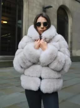 Short Coat Women Fox Faux Fur Coats Hooded Zipper Full Sleeve Thick Warm Elegant Splice Casual Autumn Winter Open Stitch