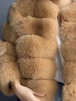 Short Coat Women Fox Faux Fur Coats Hooded Zipper Full Sleeve Thick Warm Elegant Splice Casual Autumn Winter Open Stitch