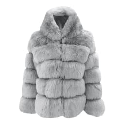 Short Coat Women Fox Faux Fur Coats Hooded Zipper Full Sleeve Thick Warm Elegant Splice Casual Autumn Winter Open Stitch