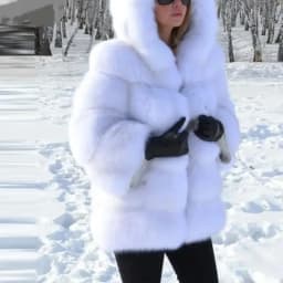 Short Coat Women Fox Faux Fur Coats Hooded Zipper Full Sleeve Thick Warm Elegant Splice Casual Autumn Winter Open Stitch