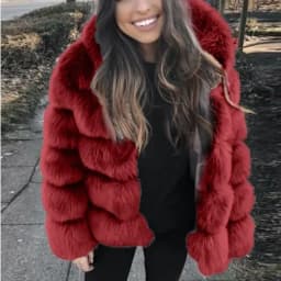 Short Coat Women Fox Faux Fur Coats Hooded Zipper Full Sleeve Thick Warm Elegant Splice Casual Autumn Winter Open Stitch