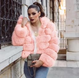 Short Coat Women Fox Faux Fur Coats Hooded Zipper Full Sleeve Thick Warm Elegant Splice Casual Autumn Winter Open Stitch