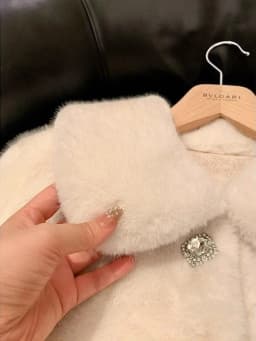 Eco-Friendly Faux Mink Fur Jacket Women's Winter Warm Coat Doll Collar Plush Outerwear Commute Style Long Sleeve Three Buttons