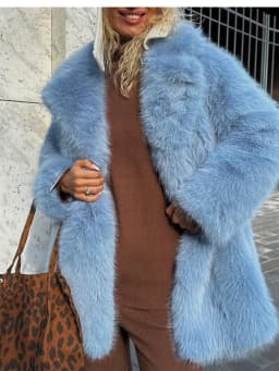 ZADORIN Luxury Winter Furry Warm Faux Fur Coat Woman Lapel Mid Long Soft Fluffy Jacket Faux Fur Coats Woman Clothes Outerwears