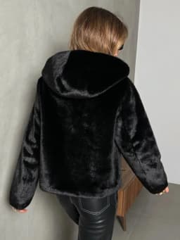 Faux Fur Jackets Women Hooded Coats Mid Length Coat Thick Warm Y2k Streetwear Jacket Elegant Work Belt Tight Waist Autumn Winter