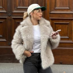 Neo Mint Chic Street Hot Girls 2025 Winter Pure White Faux Fur Jacket Women Fuzzy Lapel Collar Fox Fur Coat Thick Warm Outerwear
