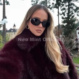 Neo Mint Ins Blogger Brand Fashion Burgundy Obsession Faux Fur Coat Women Winter 2025 Vintage Brown Fox Fur Jacket Warm Overcoat