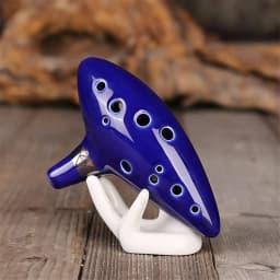 Miwayer Ocarina,12 Tones Alto C Ceramic Ocarina Musical Instrument with Song Book Neck String Neck Cord Carry Bag, Blue