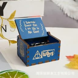 Anime Themed Hand-cranked Music Box Wooden Antique Carved Hand Cranked Music Box Figure Happy Halloween Birthday Gift