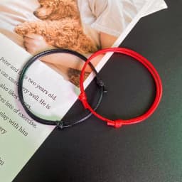 Red Black Cord Bracelet for Men String Adjustable Unisex Adult Waterproof Nylon Hand Bracelet Good Lucky Charm Jewelry