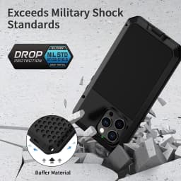Heavy Duty Aluminum Metal Cover For iPhone 16 15 14 13 12 11 ProMax Shockproof Gorilla Glass Metal Case For iPhone XS Max XR 7 8