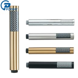 Brushed Golden Hand Held Shower Head Black Handshower Head Plastic Head Faucet Accessory Single Function