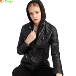 2026 New Women Autumn Faux Leather Jackets Coats, Women Black PU Motorcycle Leather Clothes for Women Jacket Coat XS-7XL
