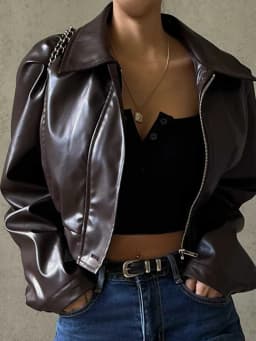 Vintage Solid Waist Cinching Leather Jacket Women Fashion Stand Collar Full Sleeve Zipper Buckle Coat 2026 Lady Street Outerwear