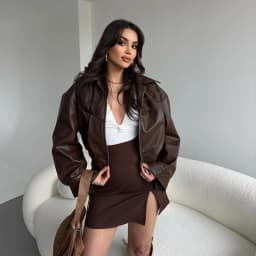 Vintage Solid Waist Cinching Leather Jacket Women Fashion Stand Collar Full Sleeve Zipper Buckle Coat 2026 Lady Street Outerwear