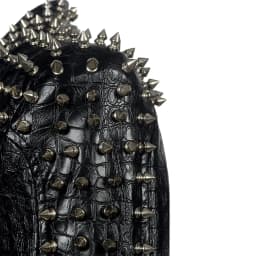 2026 Steampunk Rock Rivet Women's Leather Jacket Slim Short Streetwear Gothic Embroidery PU Leather Locomotive Coat Femme