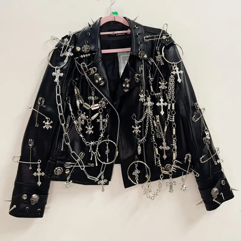 gothic clothes Gothic Jacket harajuku fashion Cross Jacket Skull Jacket vintage Jacket Punk Jacket y2k Jacket y2k fashion